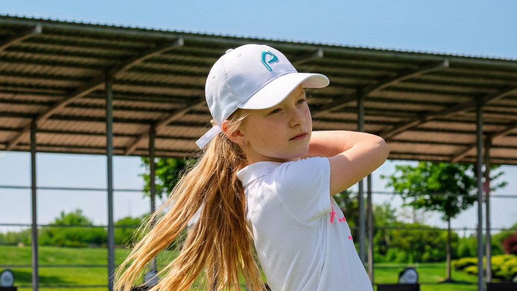 Pitchn Golf Cap - Prenium Golf hat for girls- White/Teal Edition