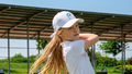 Pitchn Golf Cap - Prenium Golf hat for girls- White/Teal Edition