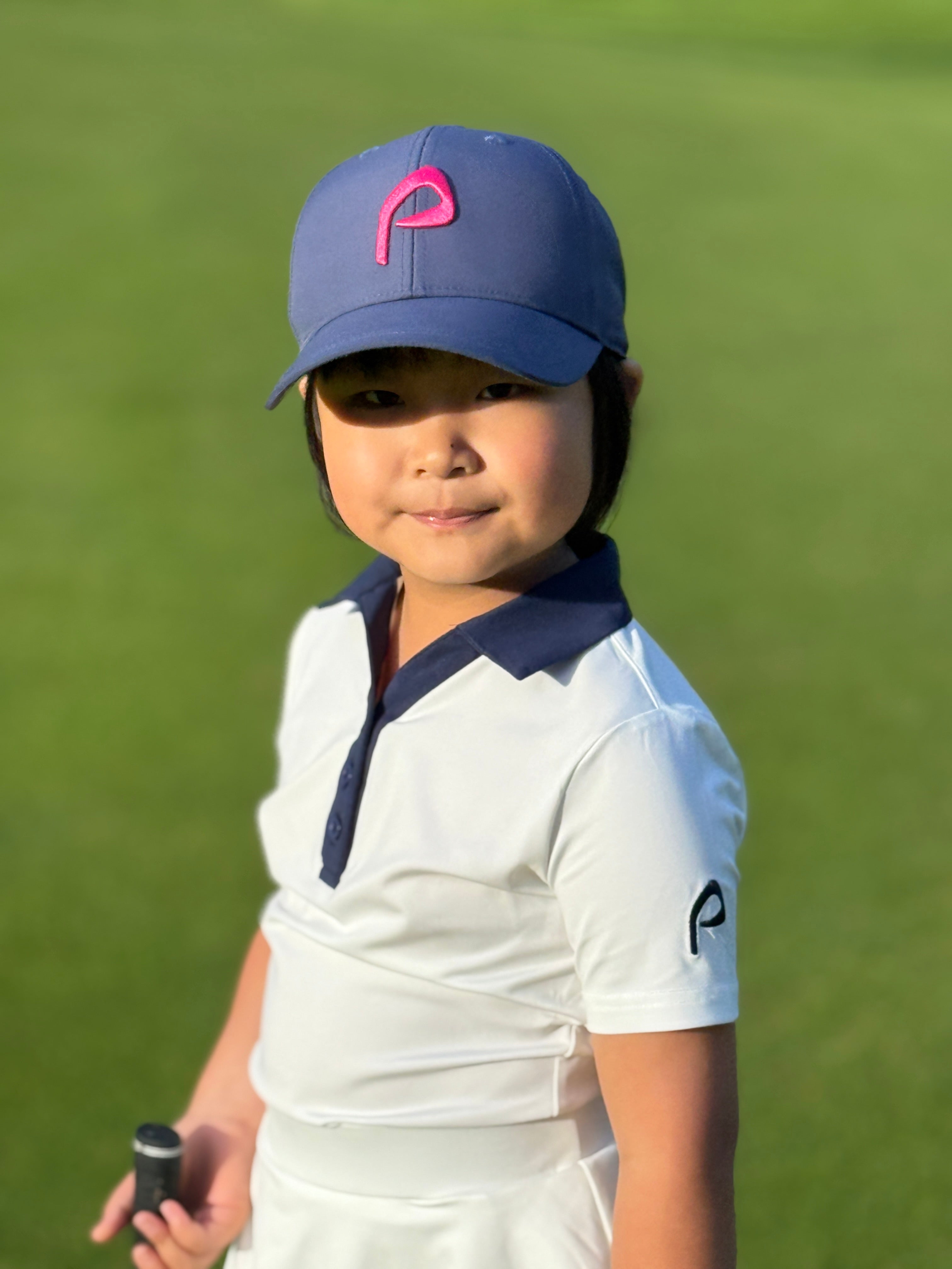 Pitchn Golf Cap - Prenium Golf hat Navy/Pink Edition