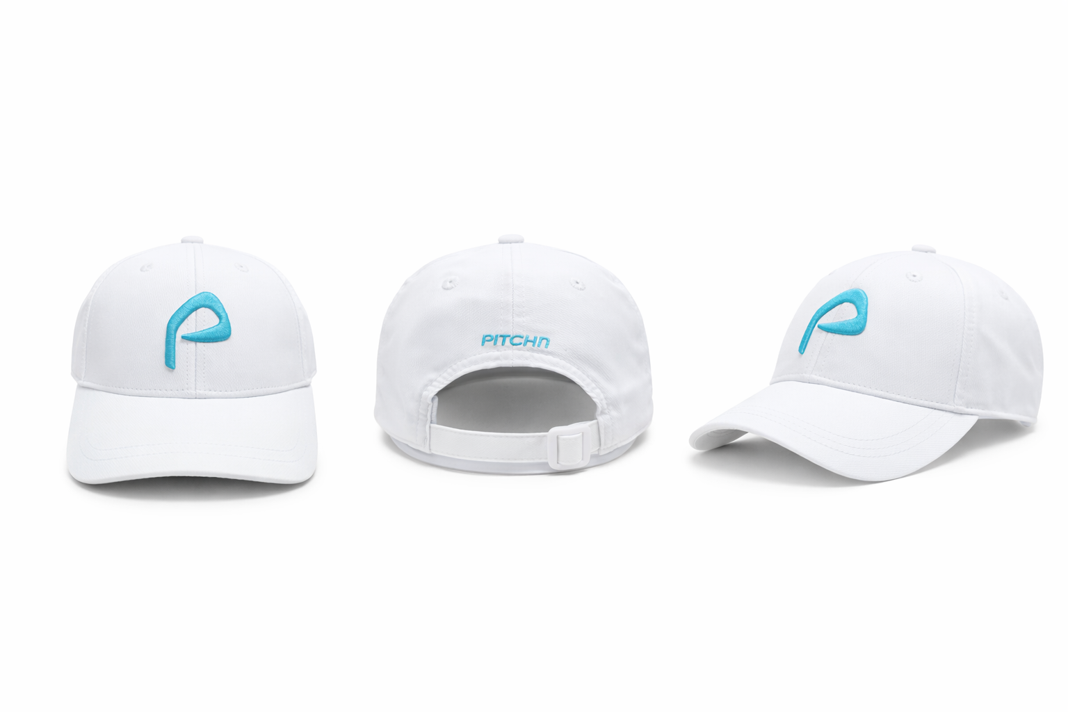 Pitchn Golf Cap - Prenium Golf hat for girls- White/Teal Edition